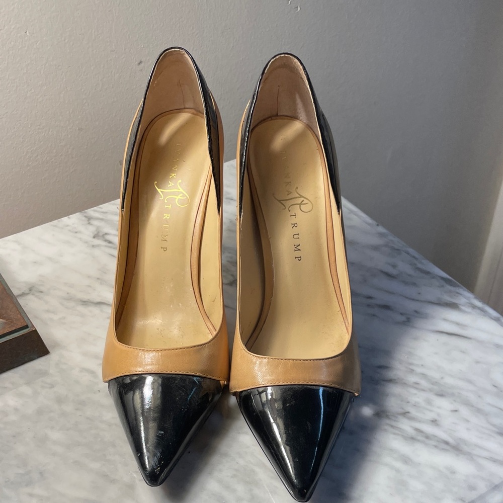 Ivanka Trump Black and Tan Heels